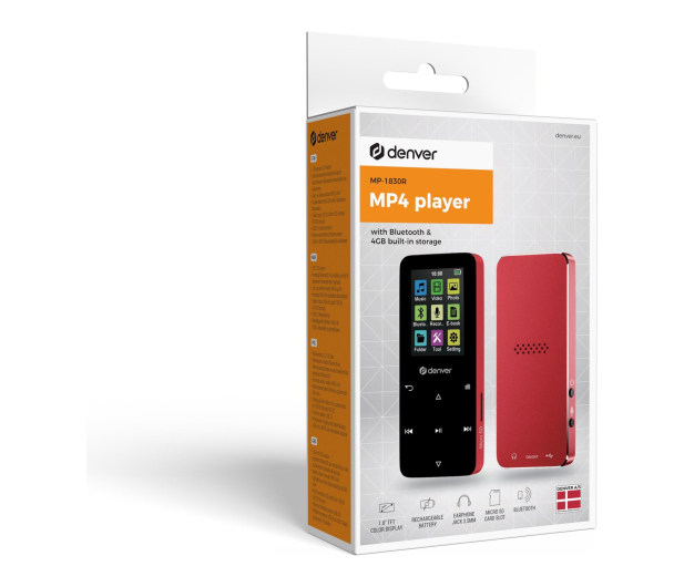 Denver Odtwarzacz MP4 Denver MP-1830R BT 1,8" 4GB czerwony - 1535058 - zdjęcie 7